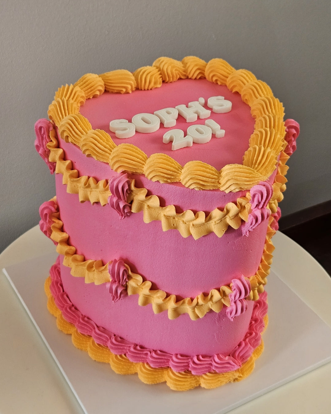 Heart Cake - Vintage Piping