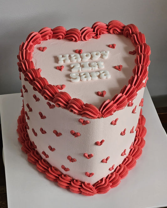 Heart Cake - Piped Hearts