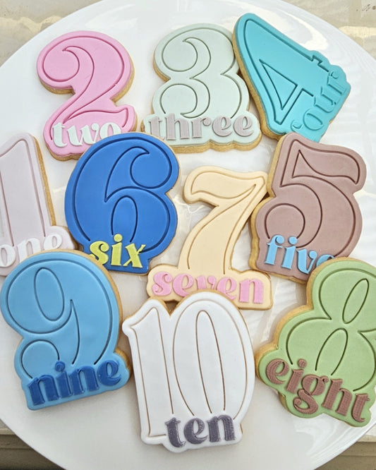 2 tone Number Cookies