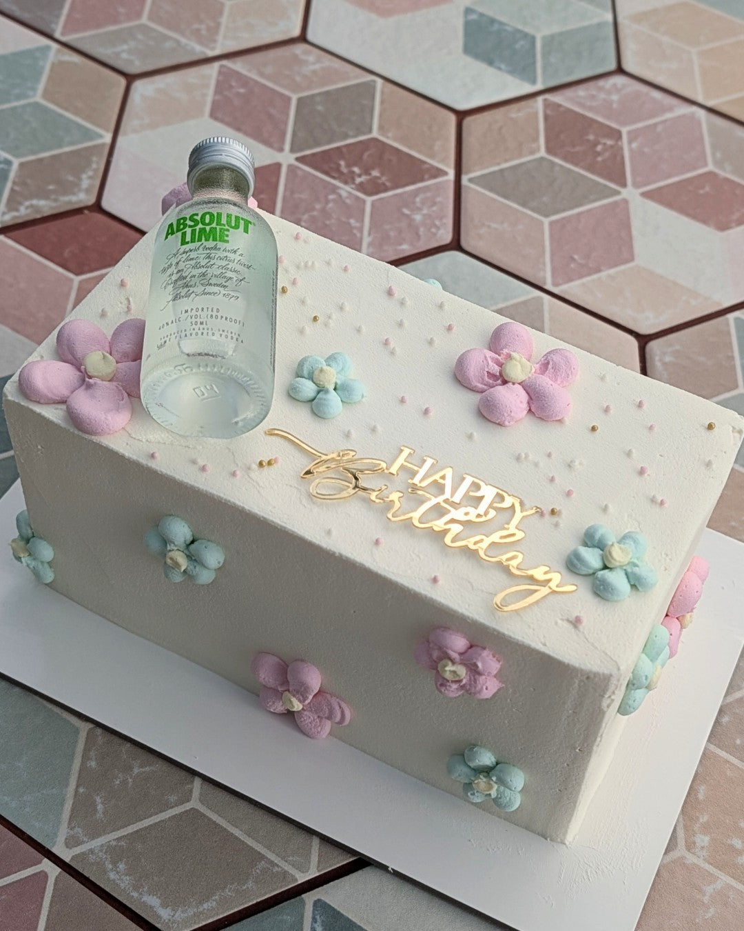 Brick Cake - Flowers